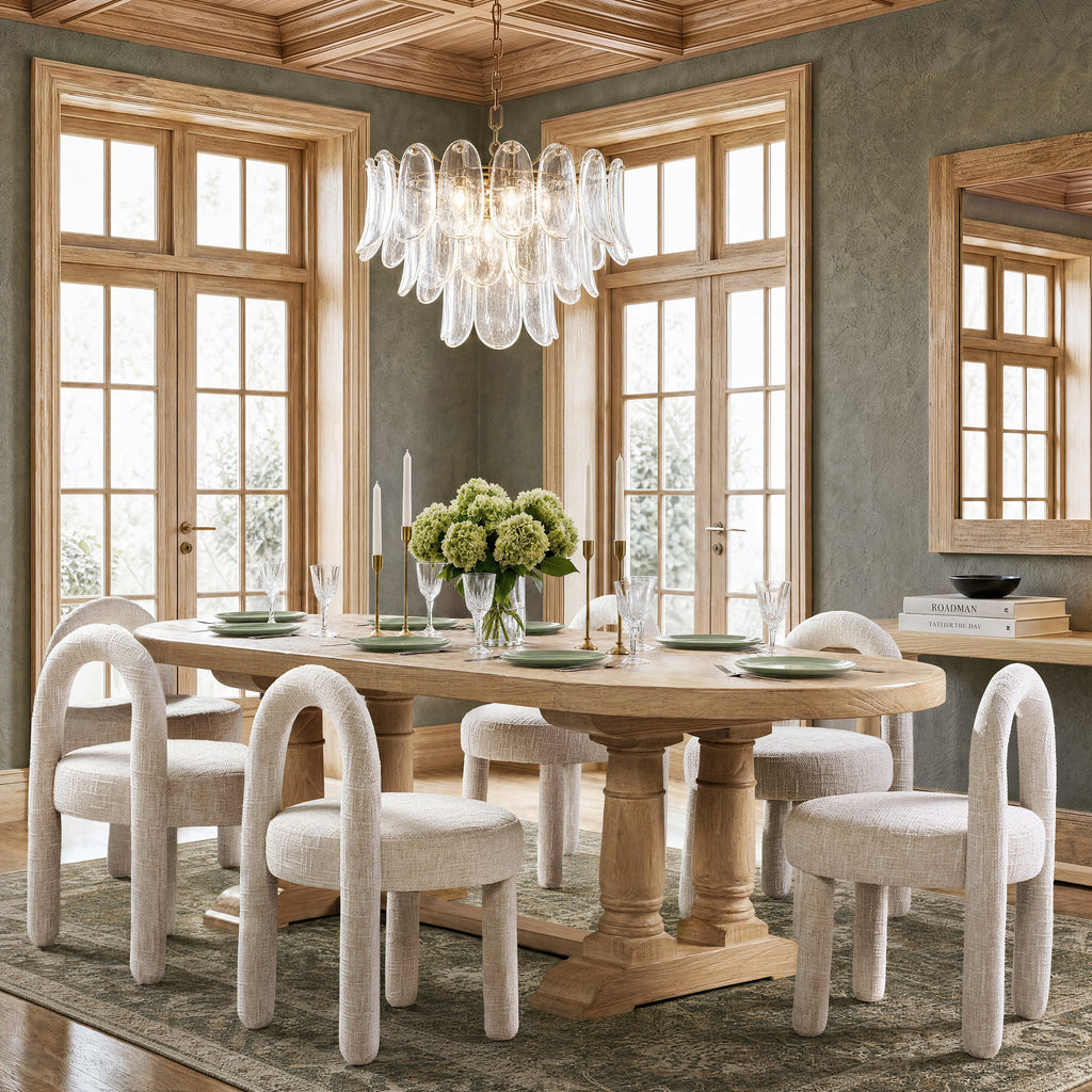 Penny Round Arched Fully Upholstered Dining Side Chair, Set of 2