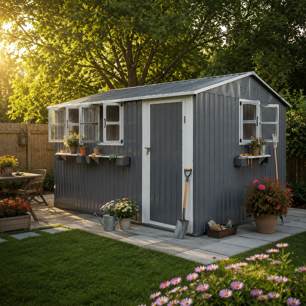 12x10 FT Outdoor Metal Storage Shed