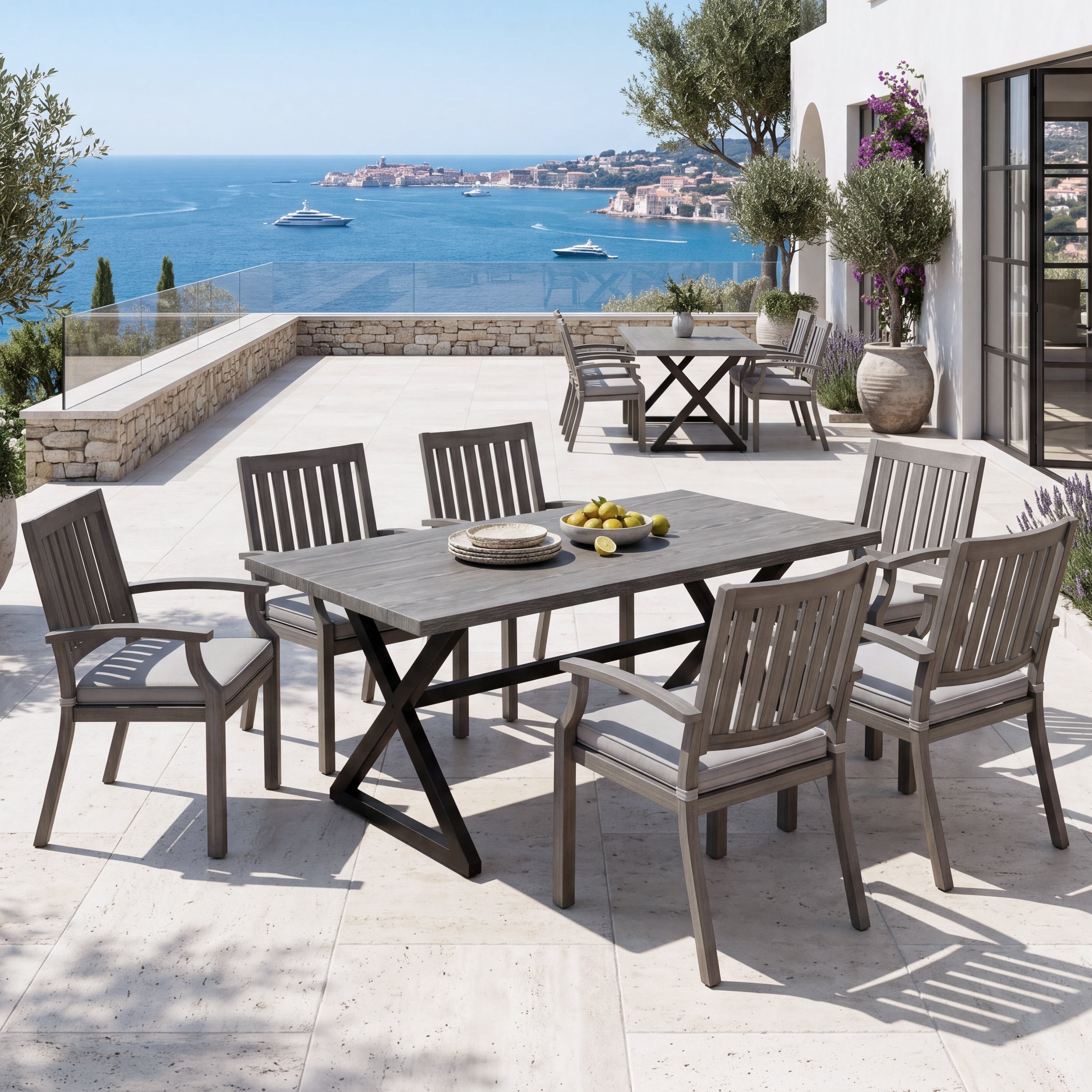 7-Piece Outdoor Dining Set with Aluminum Chairs
