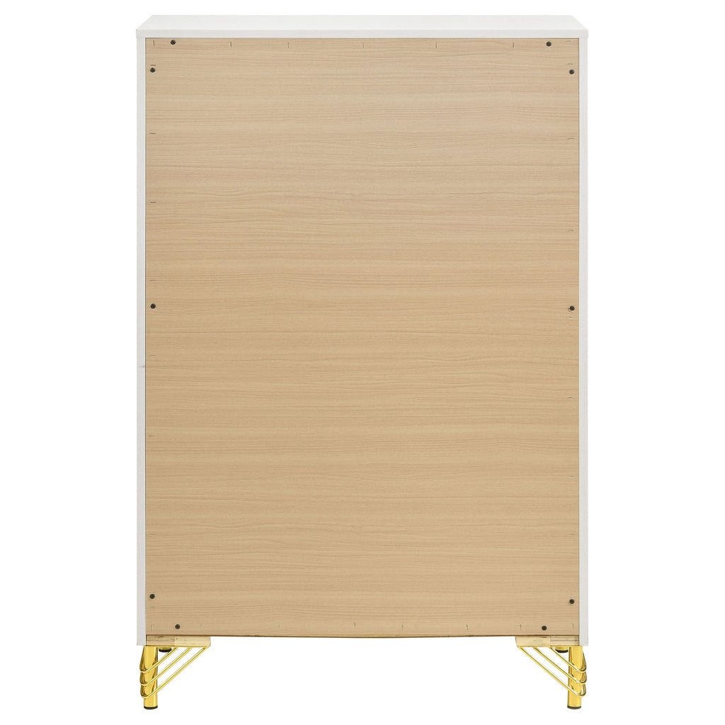 Chesney - 5 Drawer Chest With Trim - White