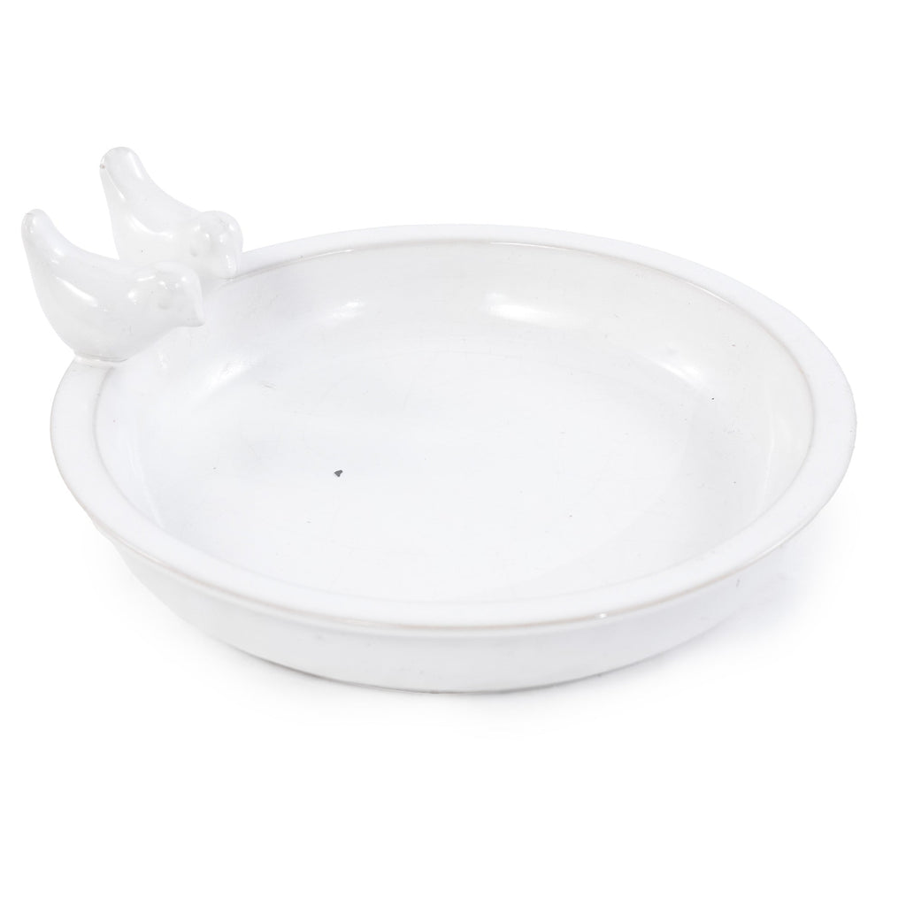 Handmade Ceramic Bird Bath - 11.8 Inch Glossy