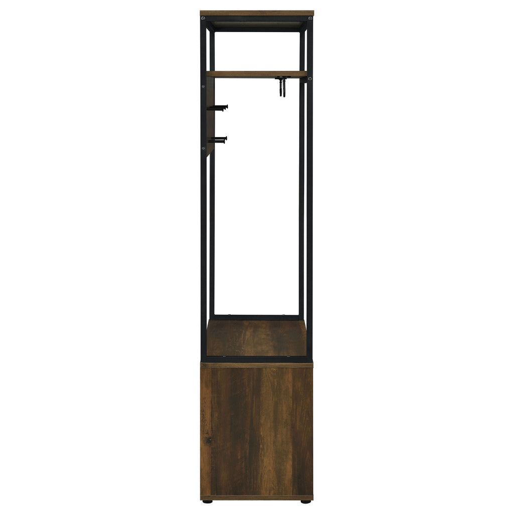 Flora - 2 Door Coat Rack Hall Tree Storage Bench And Multi Functional Storage - Natural