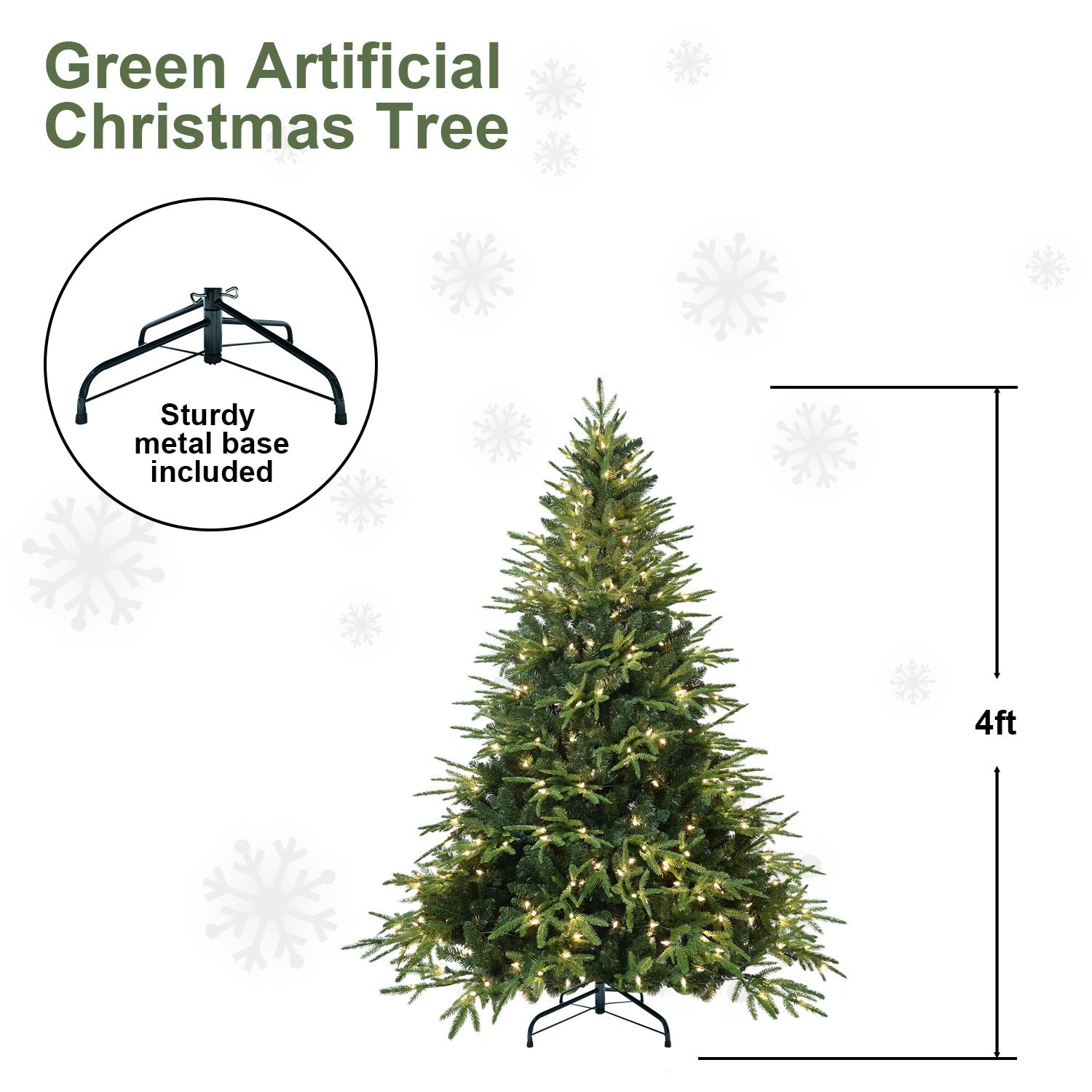6ft Pre-Lit Artificial Christmas Tree with 400 Warm Lights