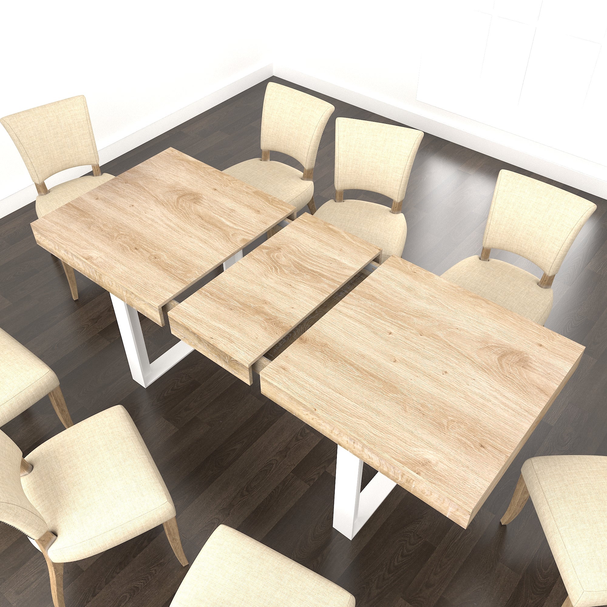Extendable Dining Room Table for 6-10