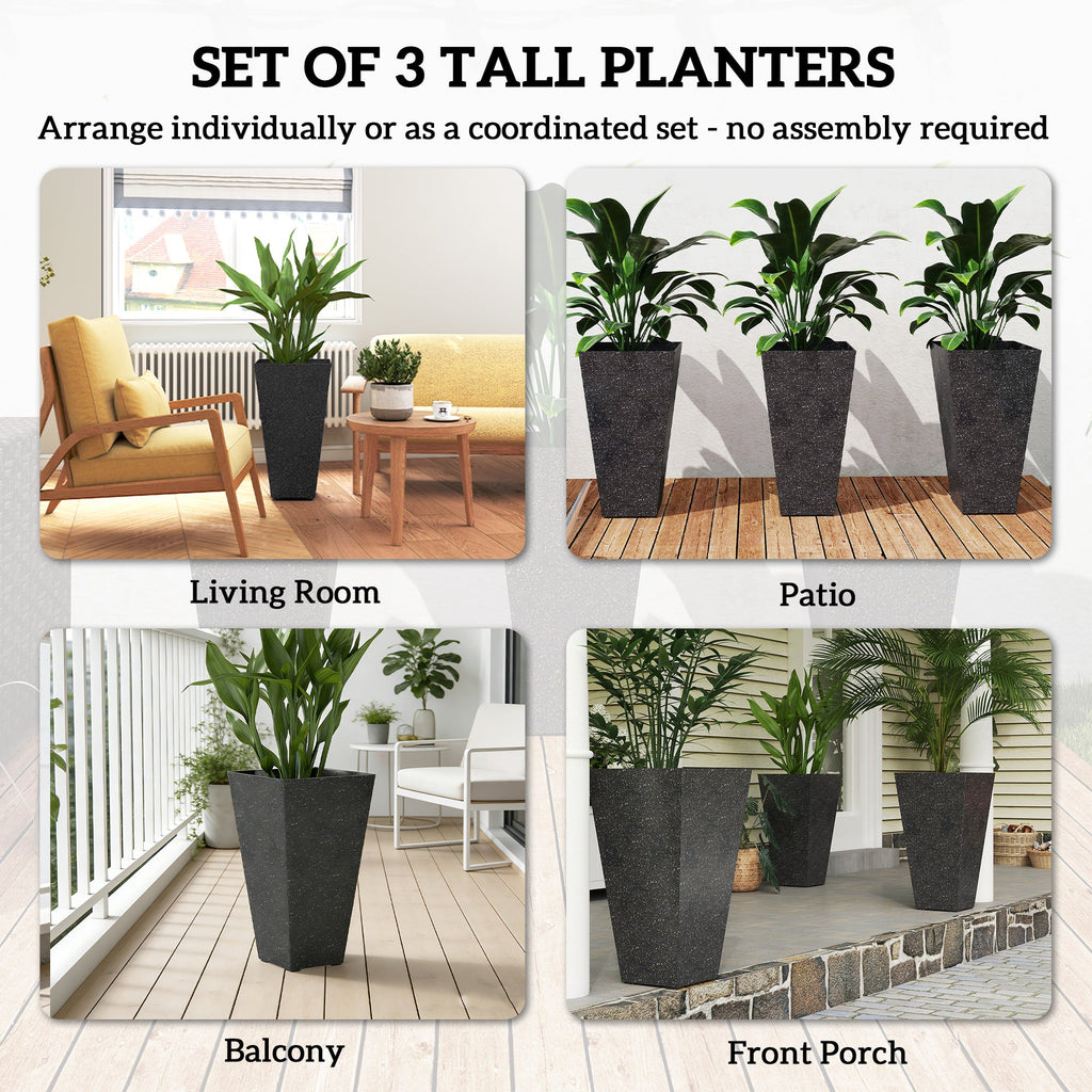Outsunny 28" Tall Planters, Set of 3