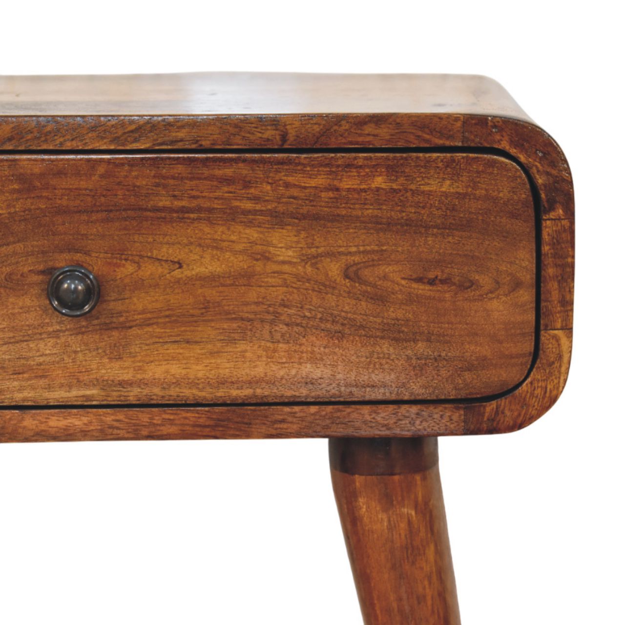 Avora Chestnut Nightstand with 1-Drawer, Nordic Legs