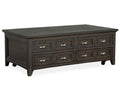 Westley Falls - Lift Top Storage Cocktail Table With Casters - Graphite