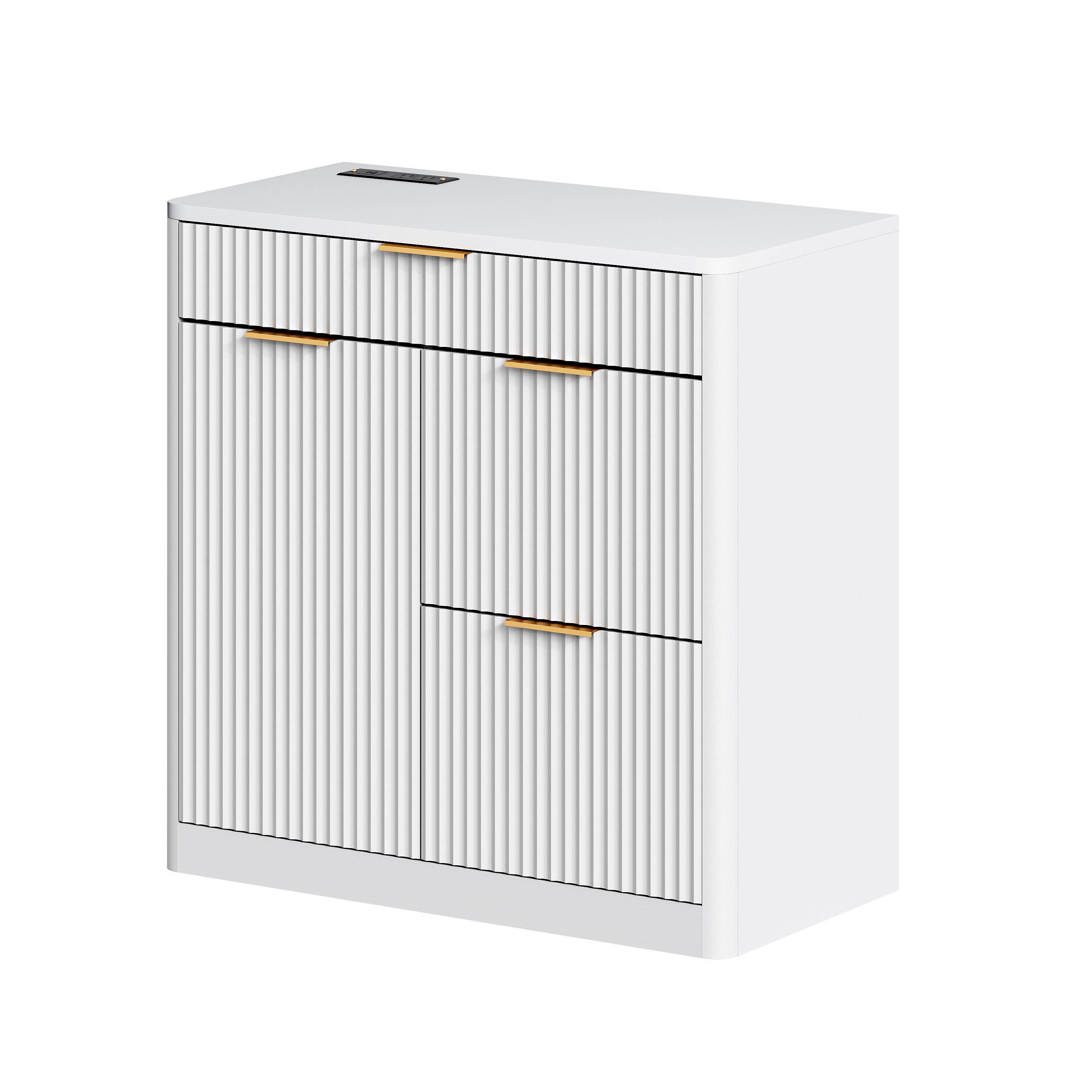 Freestanding Office File Cabinet with Built-in Charging Station