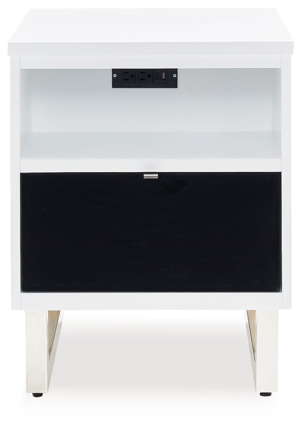 Gardoni - Chair Side End Table - White / Black