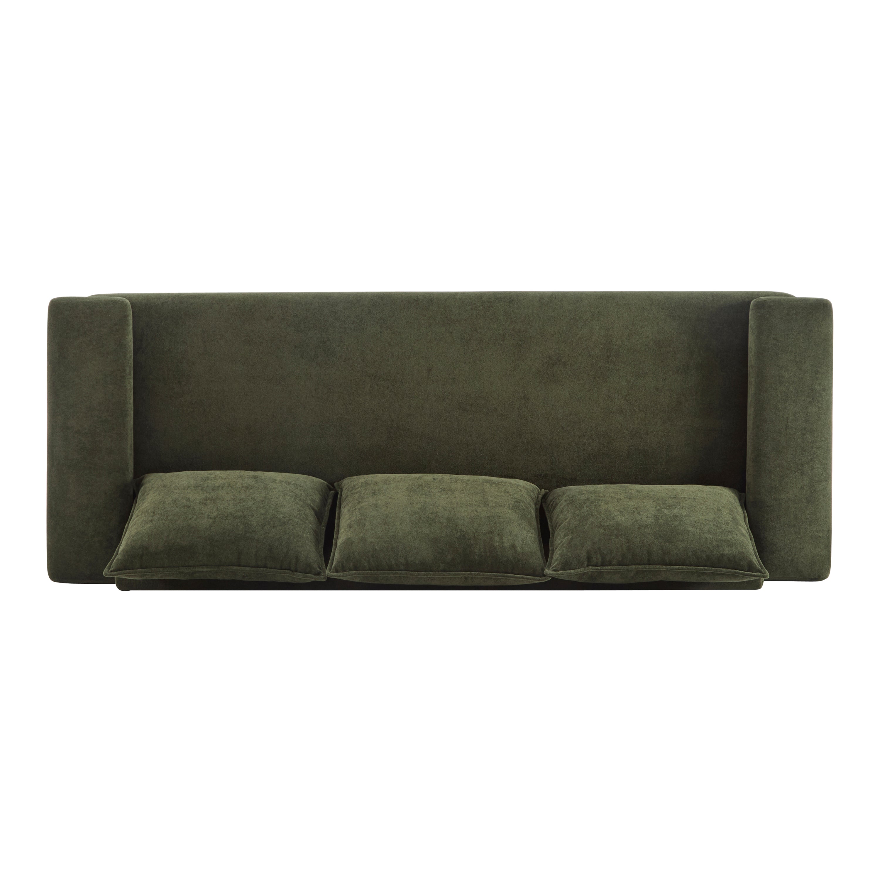 Algora 84.5 in. 3 Seater Modern Upholstered Velvet Sofa, Moss