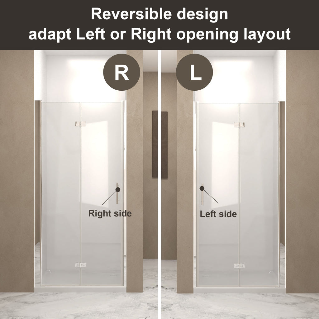 29-28" x 72" Bifold Shower Door, 1/4" (6mm) Tempered Glass