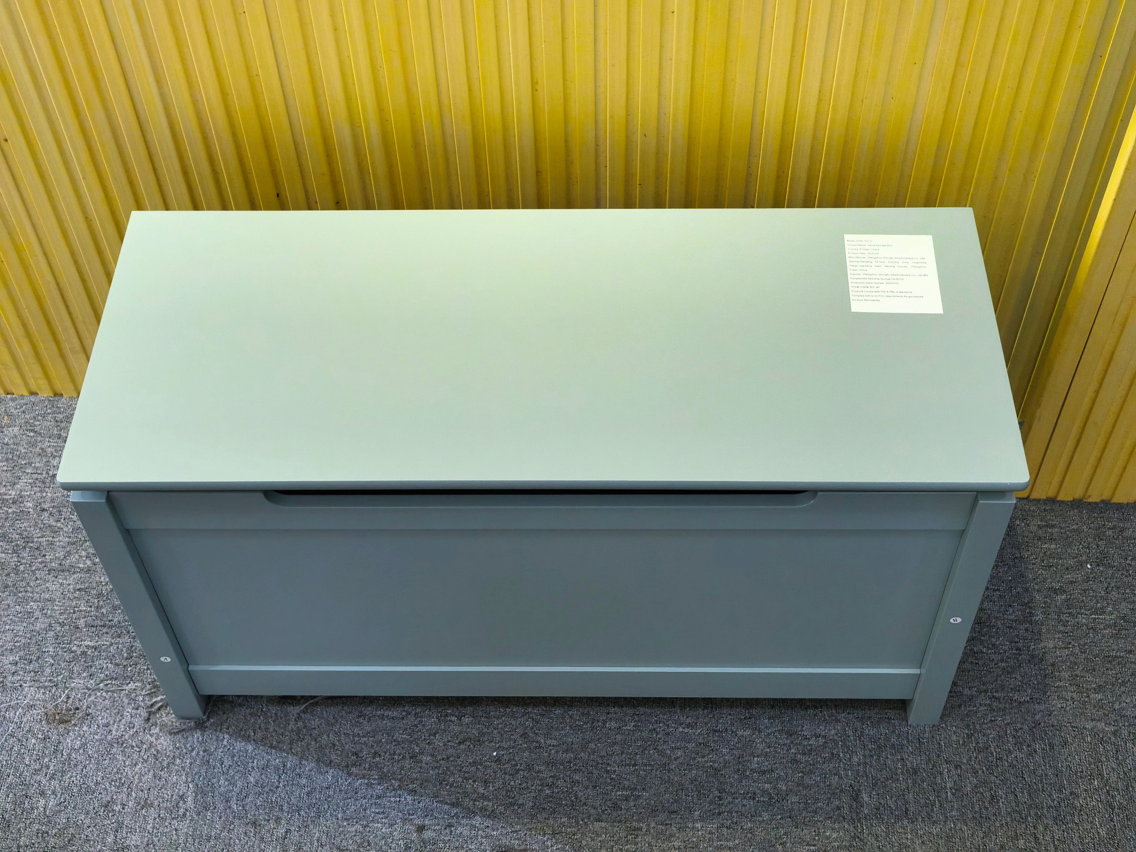 Kids Wooden Toy Box Storage with Safety Hinged Lid for Ages 2+ (Sage)