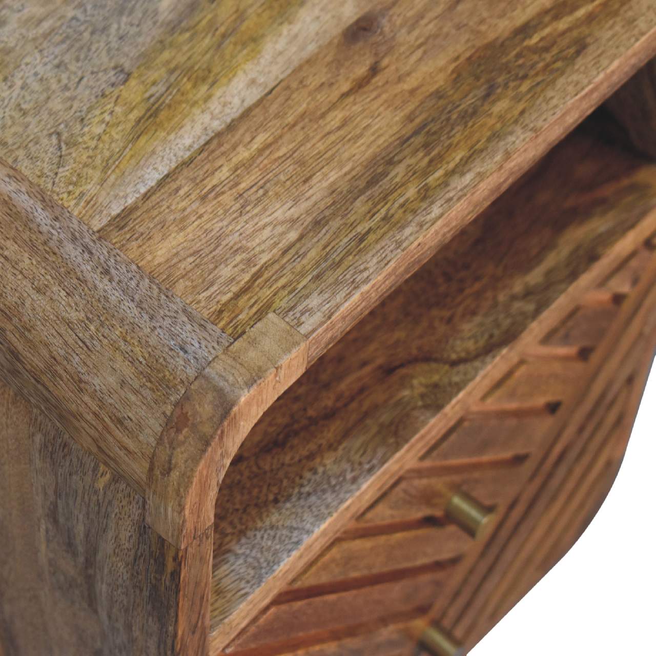 Solid Wood Mini Lille Curved Nightstand