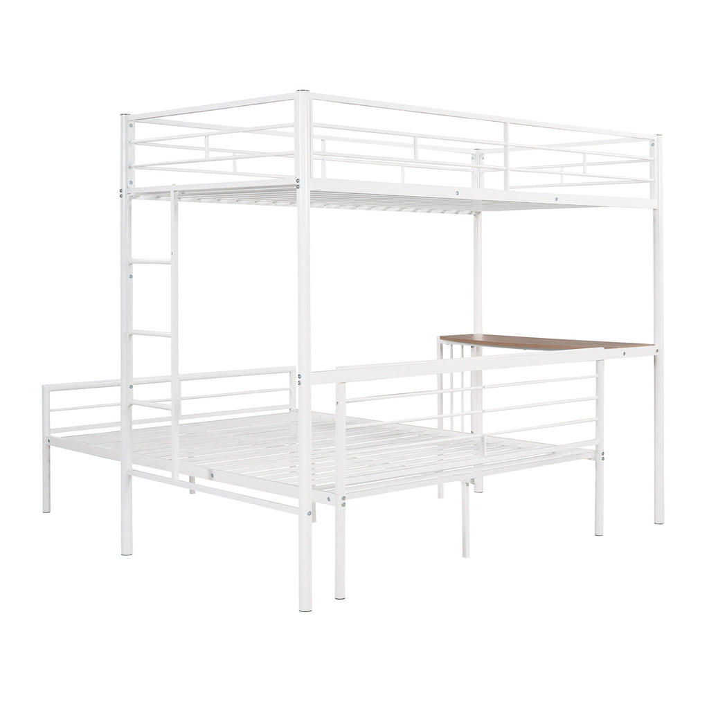 Bunk Bed With Desk, Ladder And Quality Slats For Bedroom