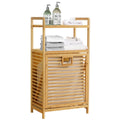 Laundry Hamper with 2-Tier Shelves & Tilt-Out Basket
