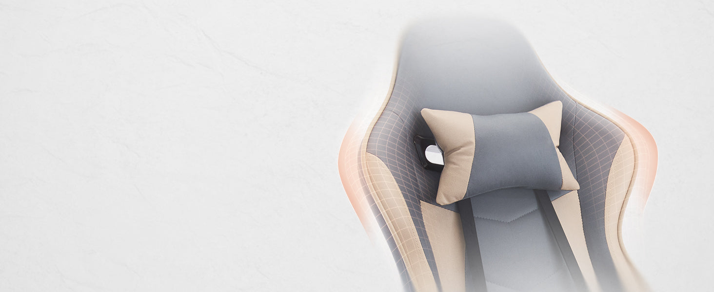 Gaming Chair with Footrest and Massage Lumbar Support