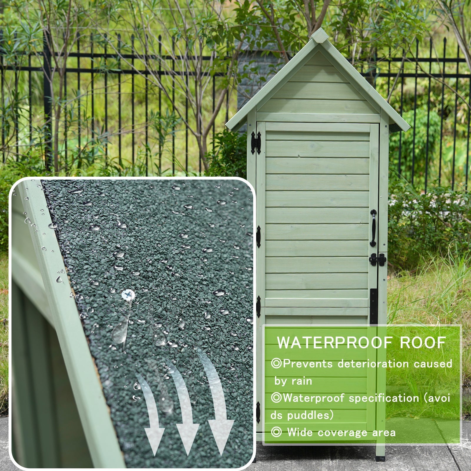 Outdoor Wooden Storage Shed with Lockable Door