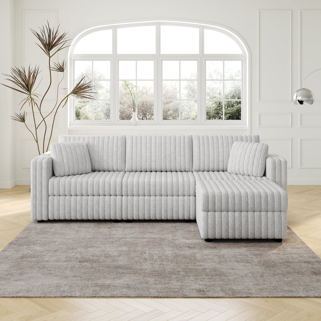 106.3" Soft 3-Person Sofa with Ottoman