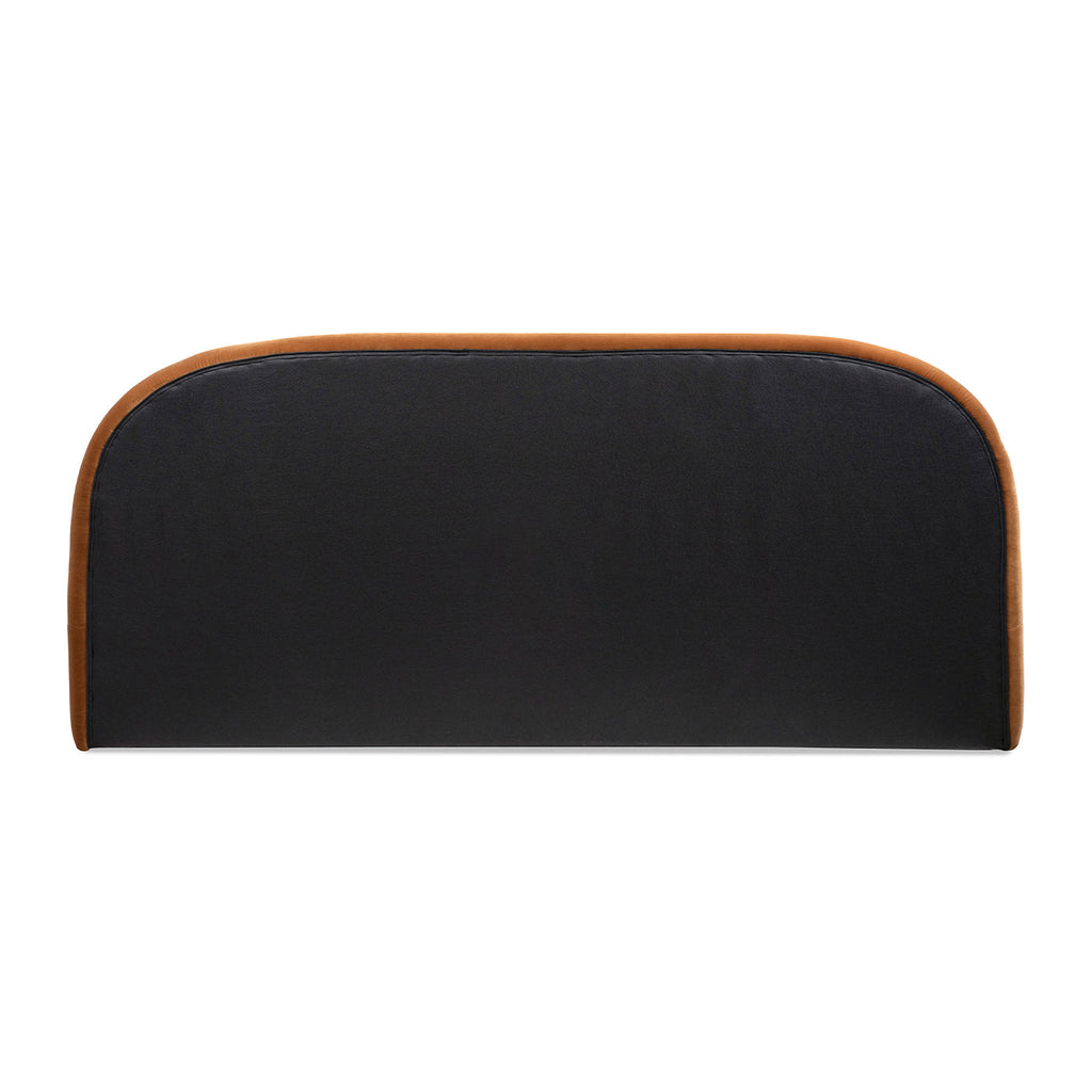 Archie Puffy Grounded Upholstered Platform Bed, King, Burnt