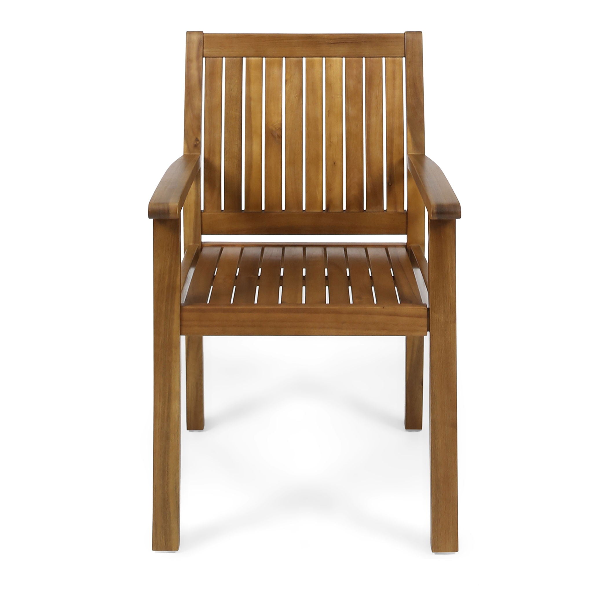 Amethyst Outdoor Dining Chair With Slat Design (Set of 2) - Natural