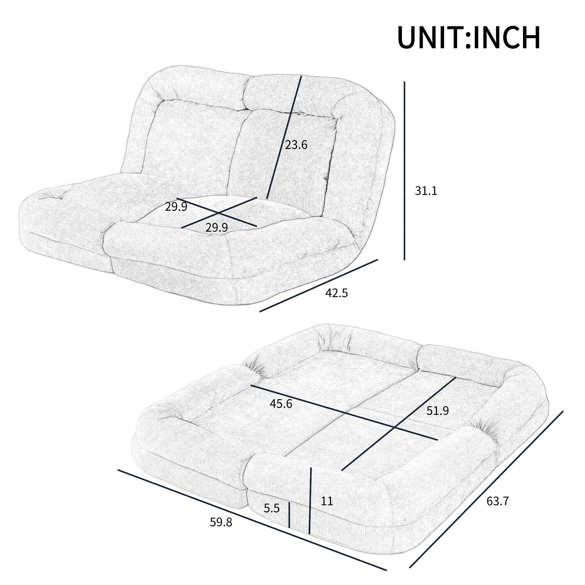 Convertible Fold-Out Single Sofa Bed