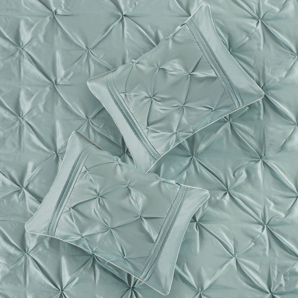 7 Piece Tufted Comforter Set Seafoam King