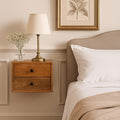 Solid Wood Solis Wall-Mounted Nightstand, 2-Drawers, Oak-ish