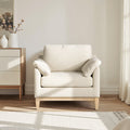 Pasadena 36" Wide Modern Farmhouse Accent Arm Chair Flax