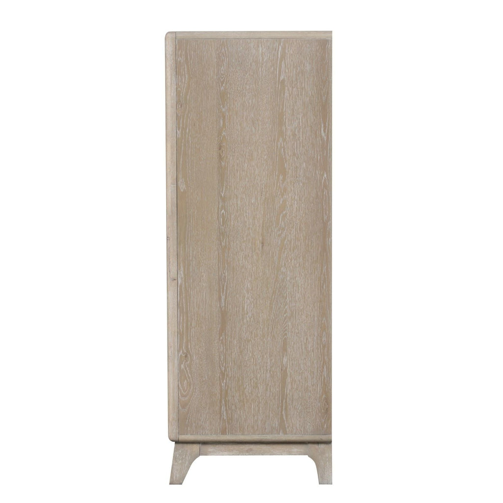 1 Piece Chest With Handles, Angled Legs, Ball Bearing Glides - Oak