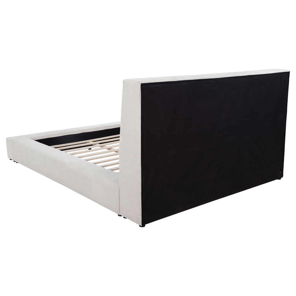 Dreux Upholstered Queen Panel Platform Bed Cream