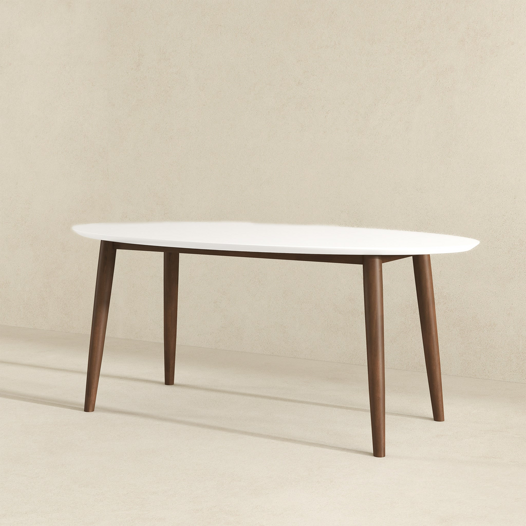 Ada Mid Century Modern Style Solid Wood Dining Table