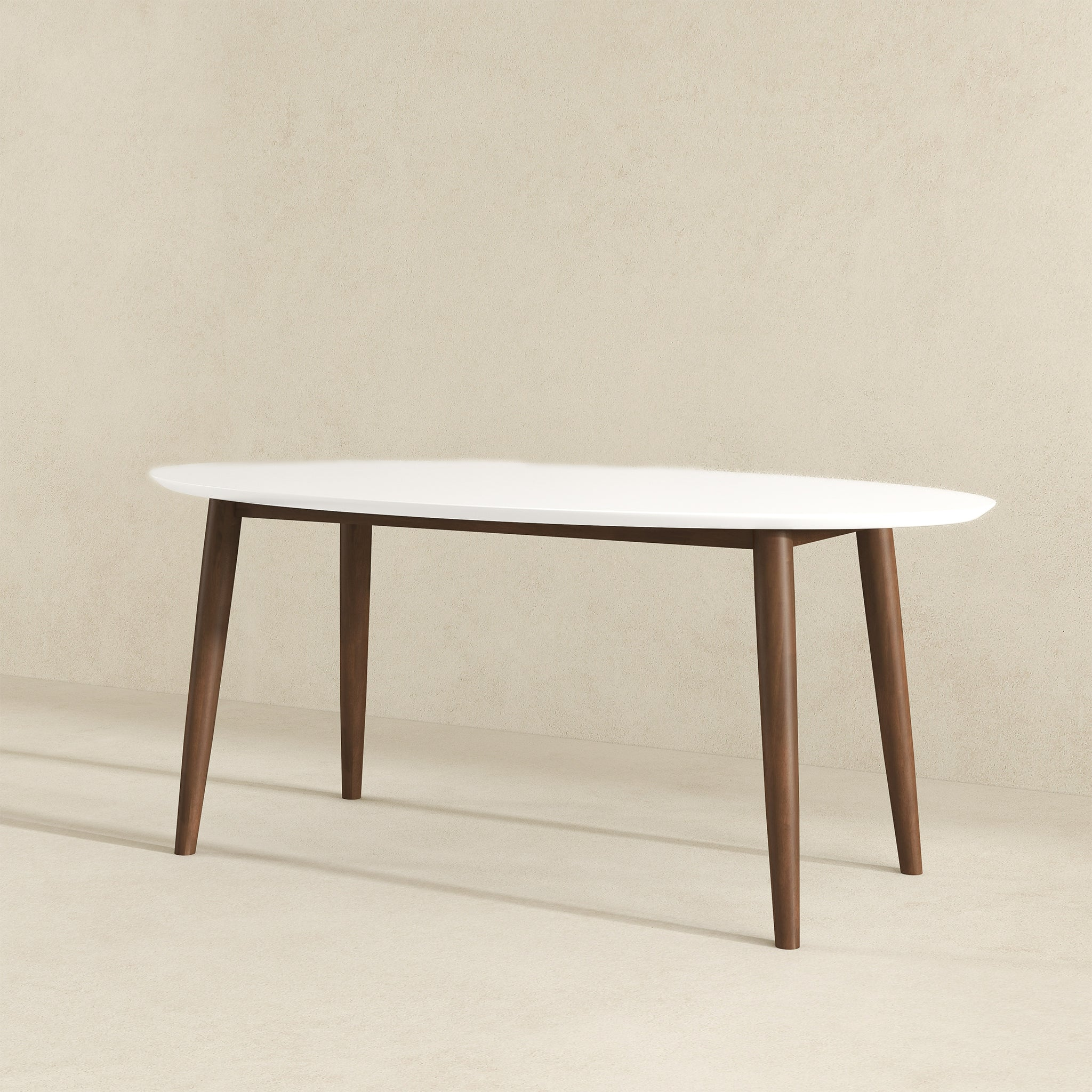 Ada Mid Century Modern Style Solid Wood Dining Table