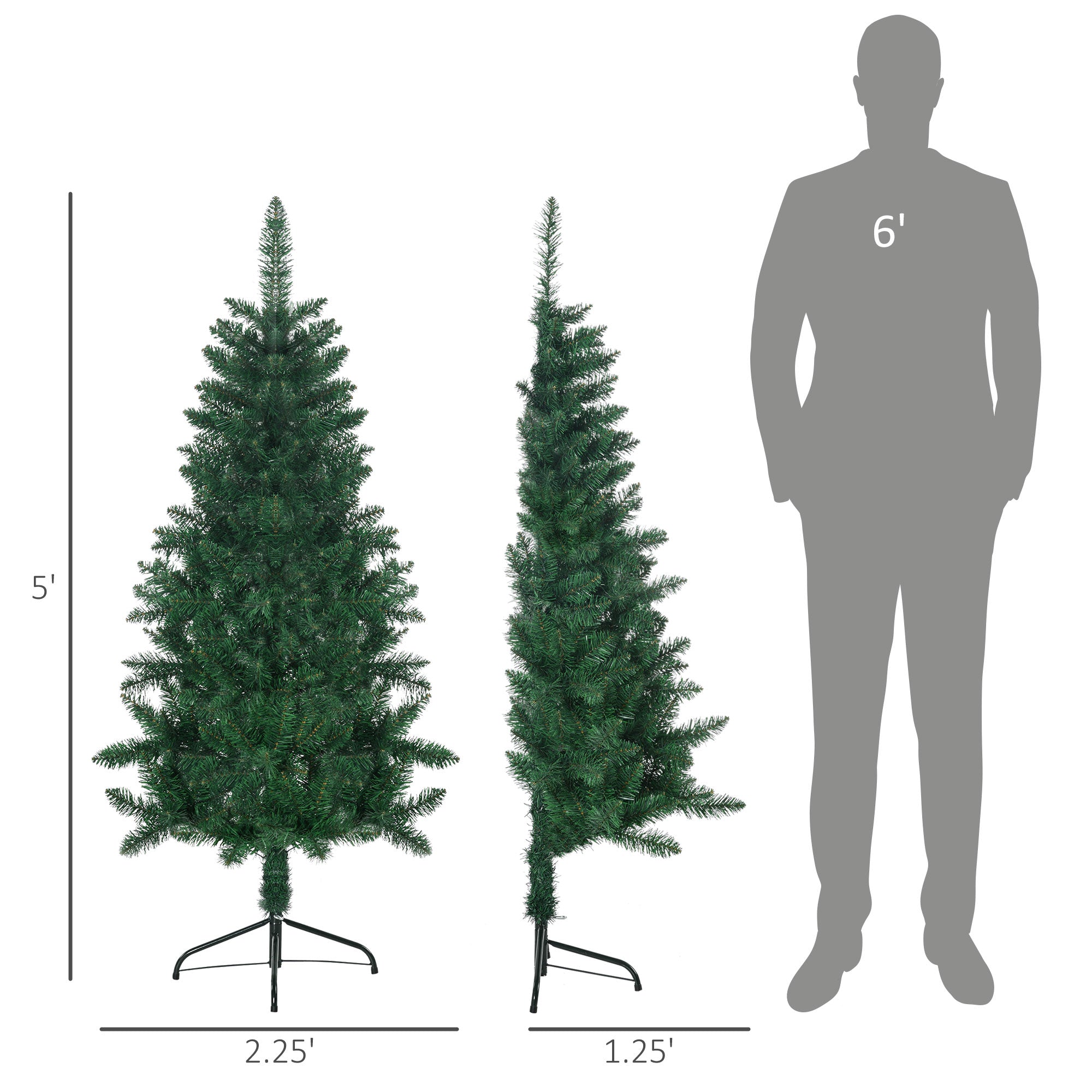 Artificial Half Christmas Trees with Auto Open Steel Base