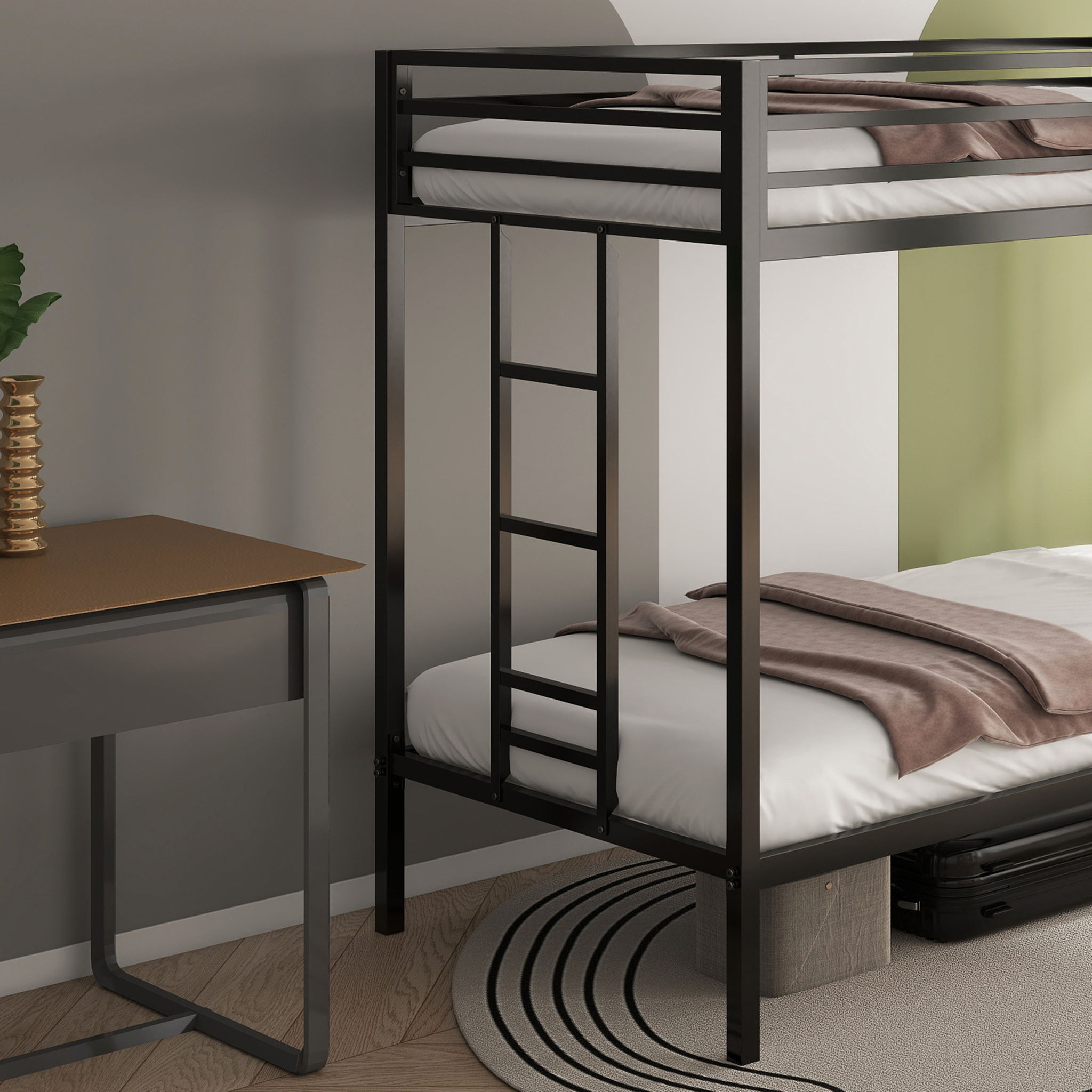 Adam - Twin Over Twin Bunk Bed - Black