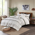 Cotton Printed Comforter Set with Trims Black/White King/Cal King
