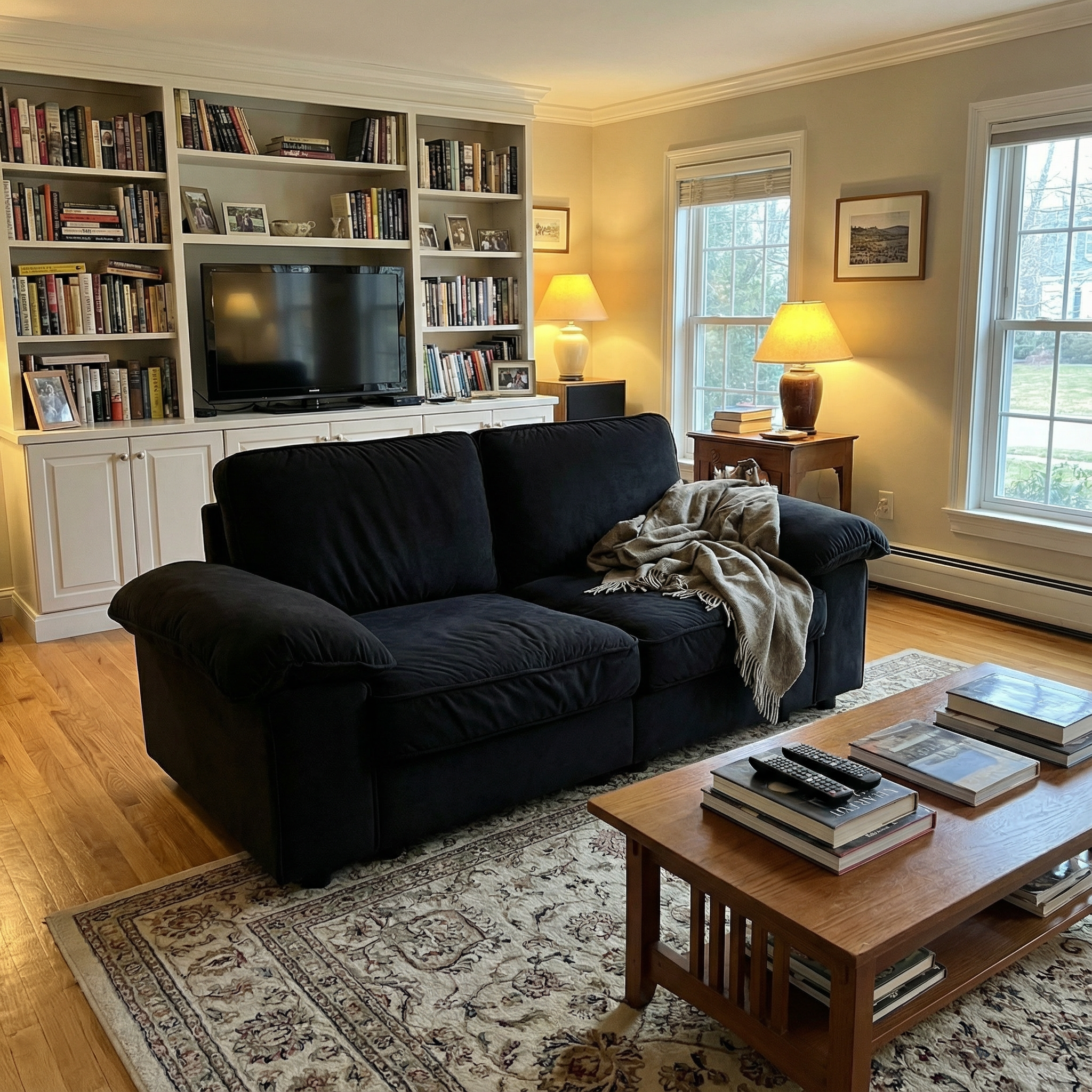 Black Velvet Compact Sofa with Hidden Storage