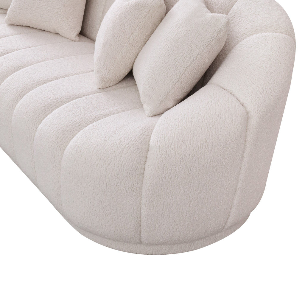Maximilian - Modern Japandi Style Tight Back Boucle Couches