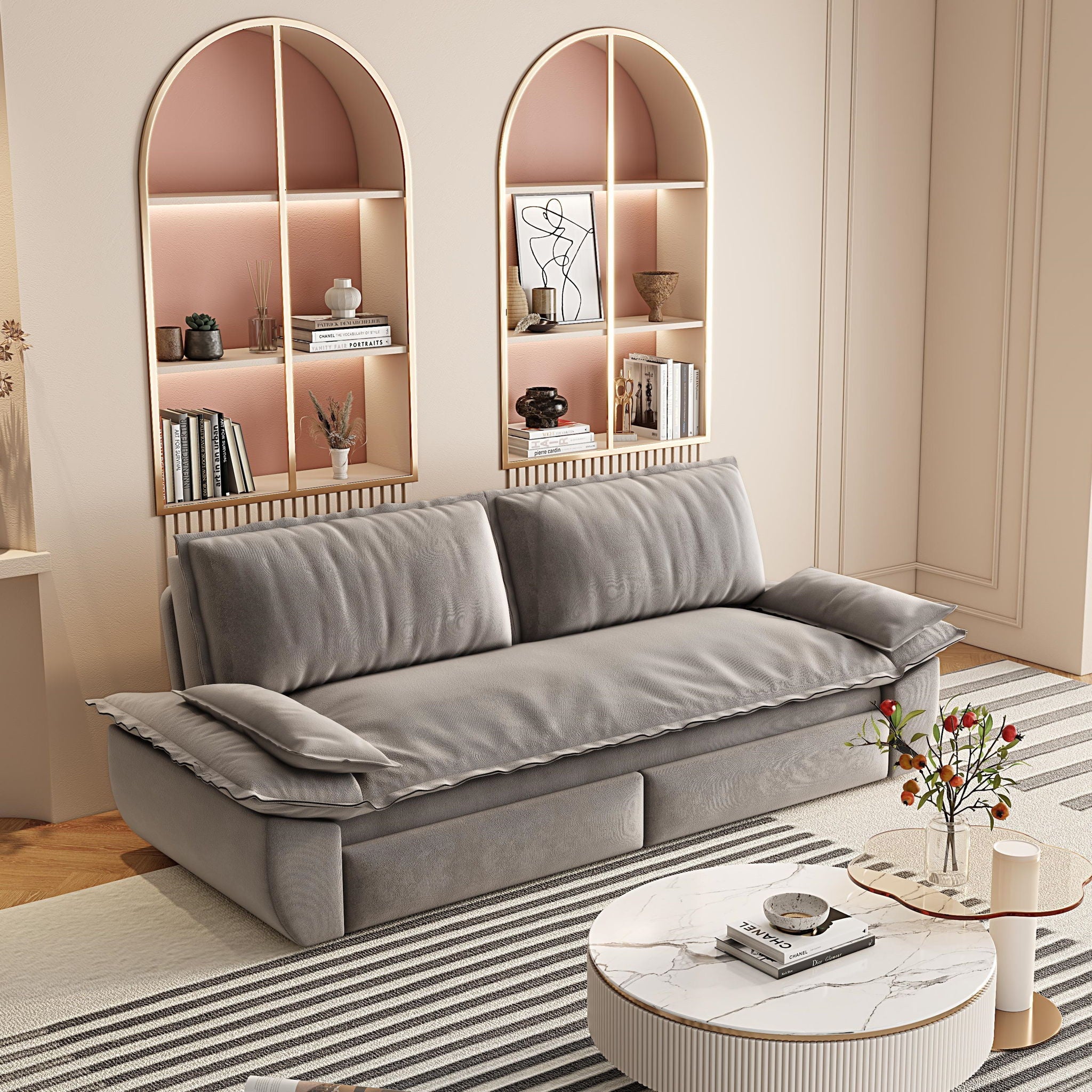 Queen Pull Out Bed, 3 In 1 Convertible Sleeper Sofa
