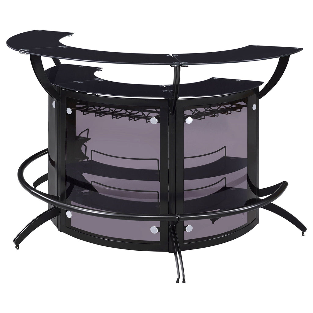 Elaina - 3 Piece Curved Freestanding Home Bar - Black