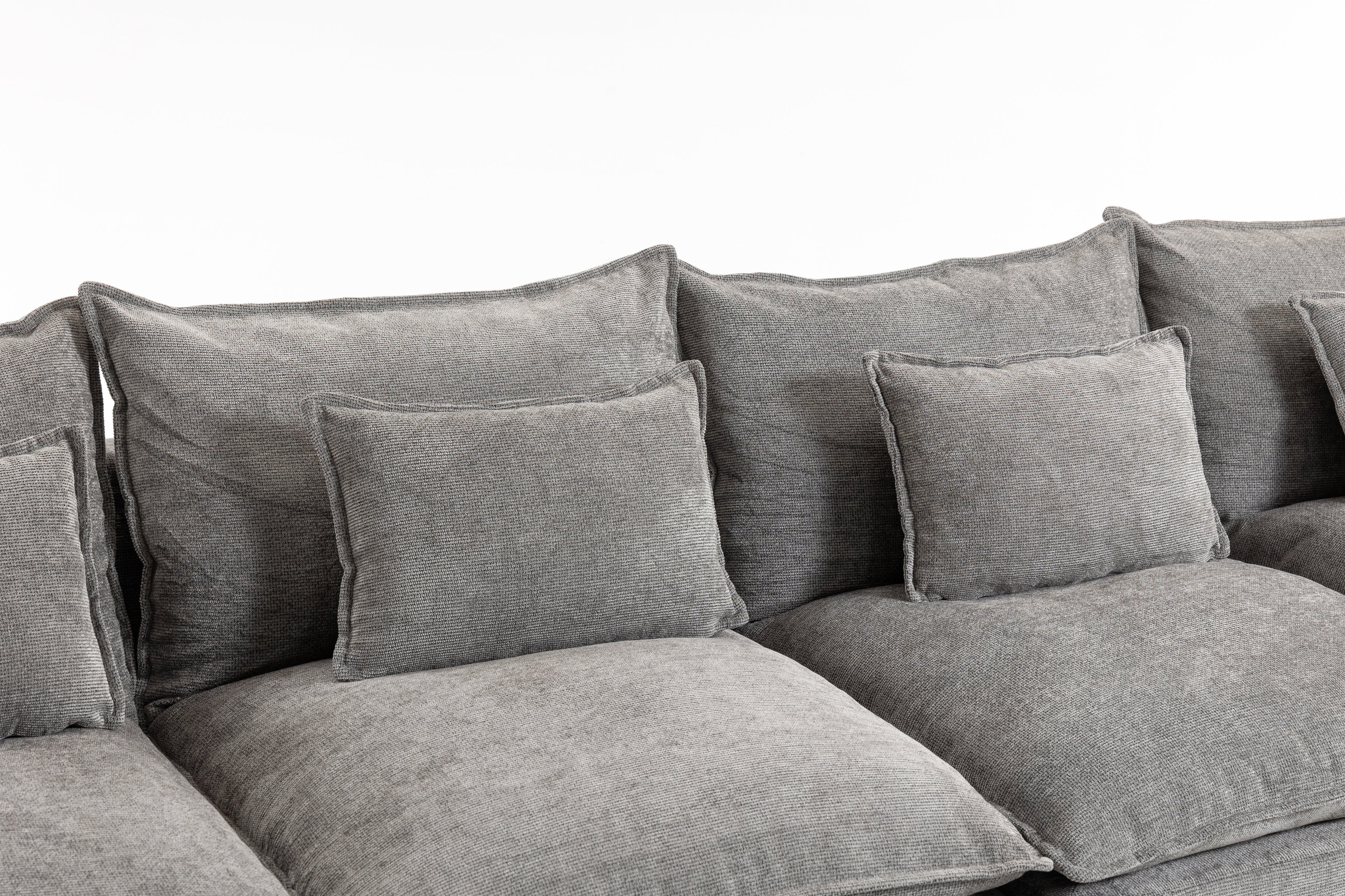 129.8" Width Modular Sectional Sofa with 2 Ottomans