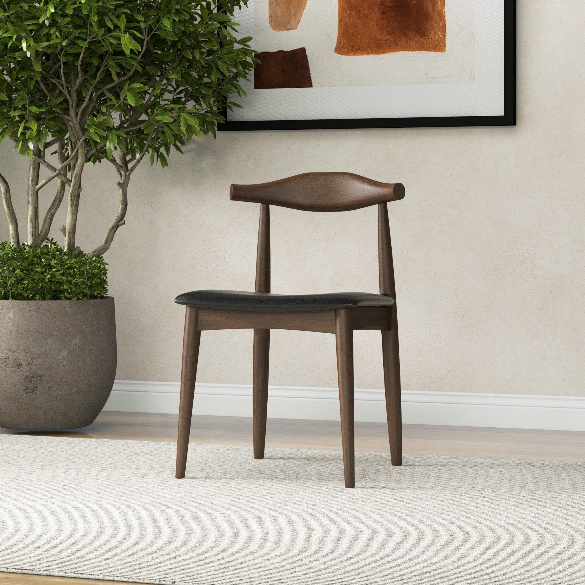 Destiny - Dining Chairs (Set of 2) - Black / Dark Brown