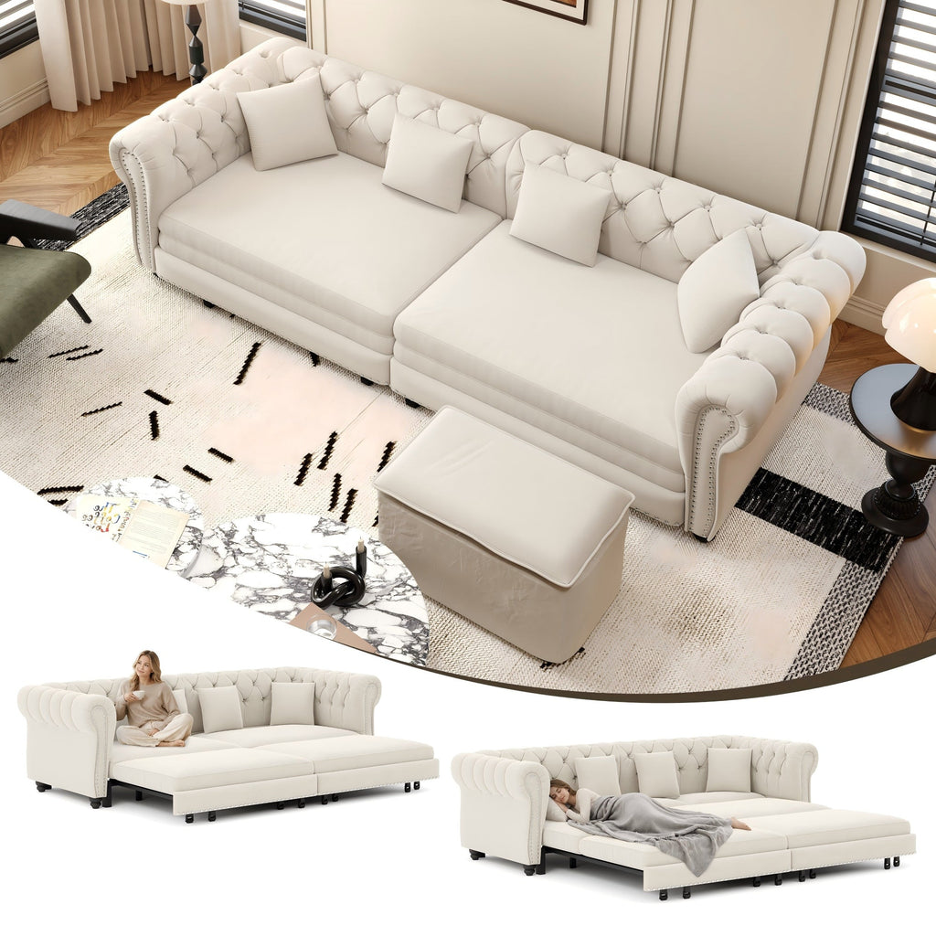Chesterfield 3-in-1 Pull-Out Sofa Bed