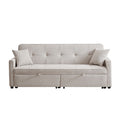 3 In 1 Convertible Sleeper Sofa Bed, Reclining Backrest, Pillows, Pockets