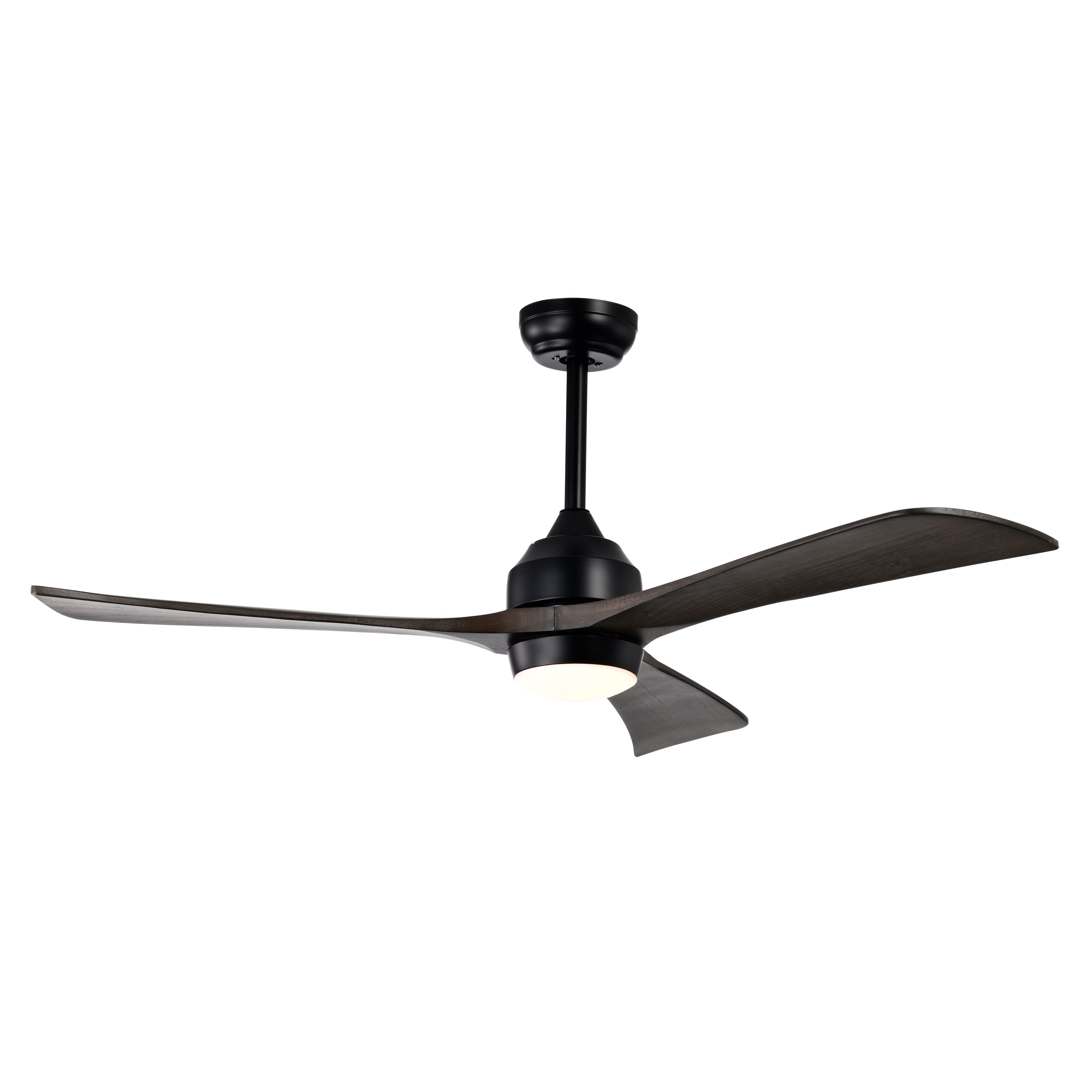 52" Solid Wood Blades Ceiling Fan with Lights Remote Control, Quiet DC Motor