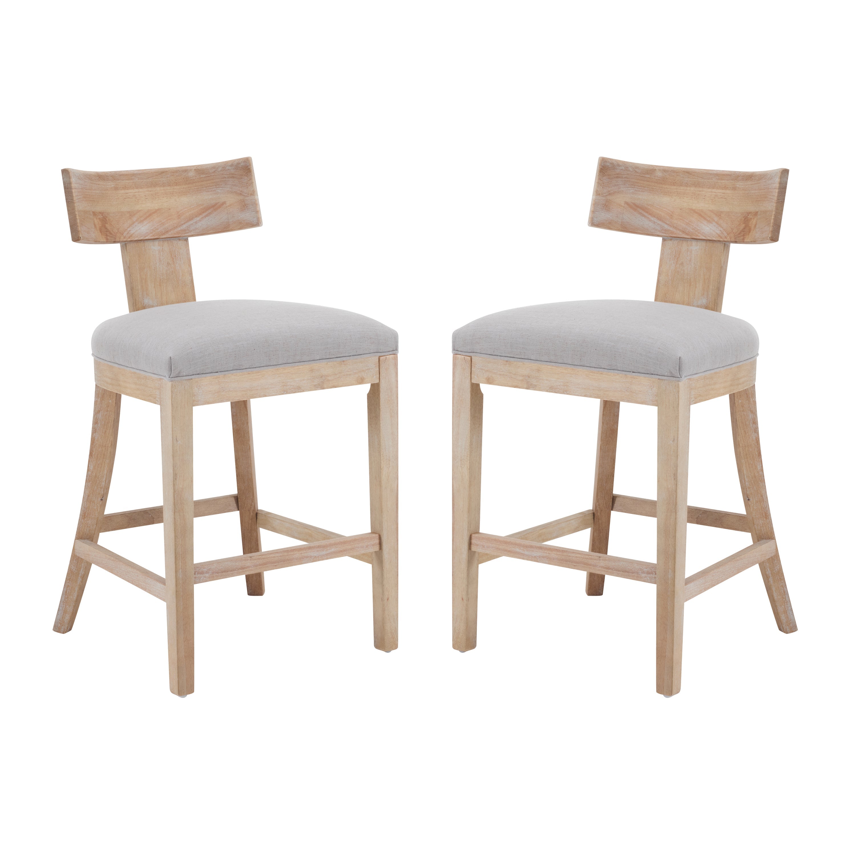 27" Counter Stools Set of 2, Upholstered Counter Height Bar Stools