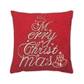 Red Velvet Christmas Throw Pillow with Merry Christmas Embroidery