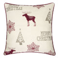 Merry Christmas Embroidered Poly Pillow