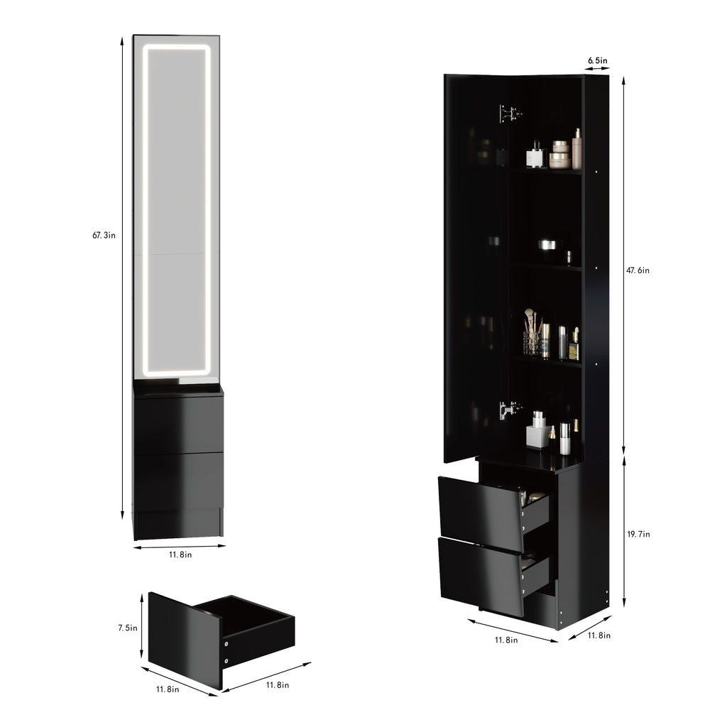 LED Dressing Mirror Cabinet with Adjustable Brightness