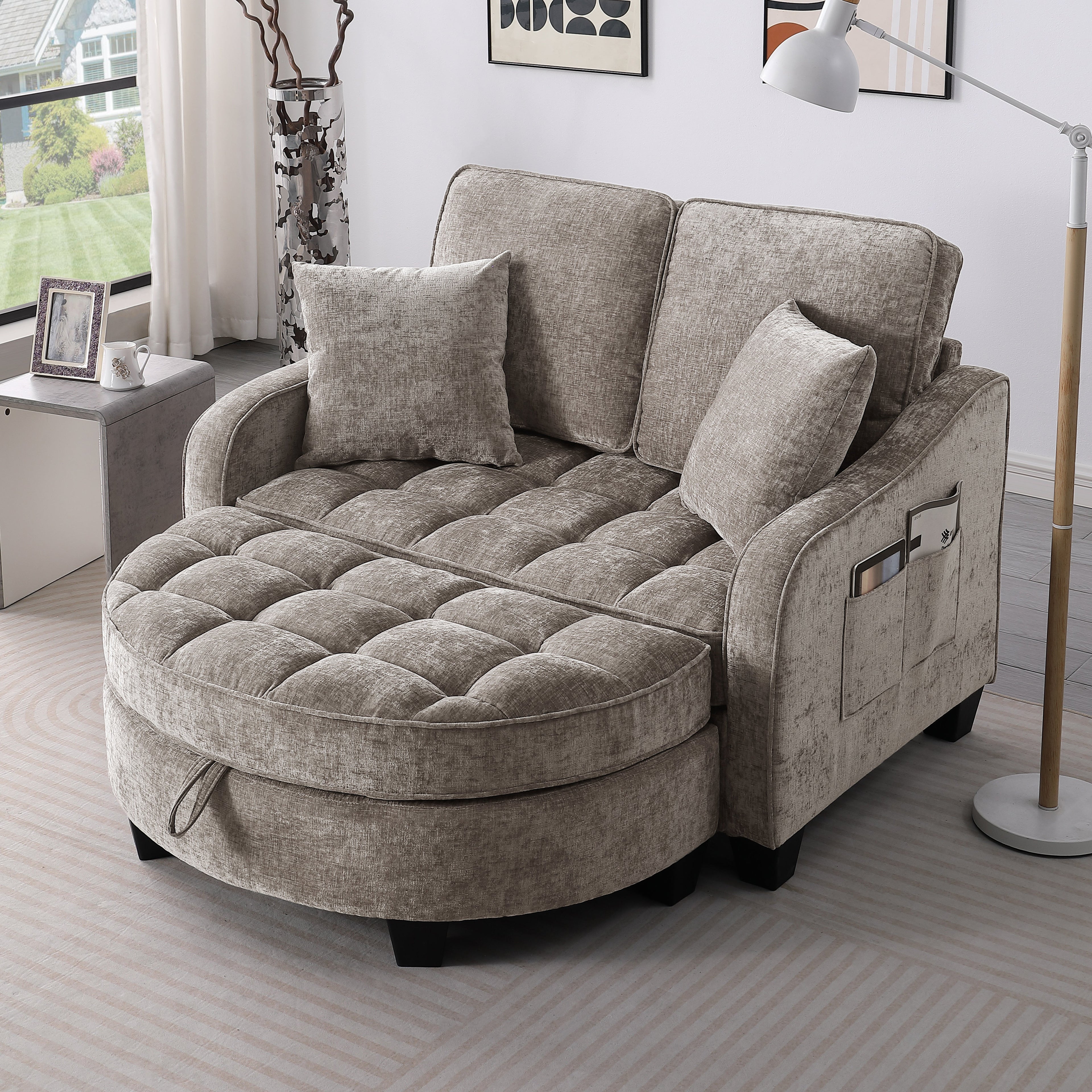 Two-Seater Sofa with Chaise Longue