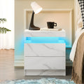 Modern LED Nightstand with 2 Drawers